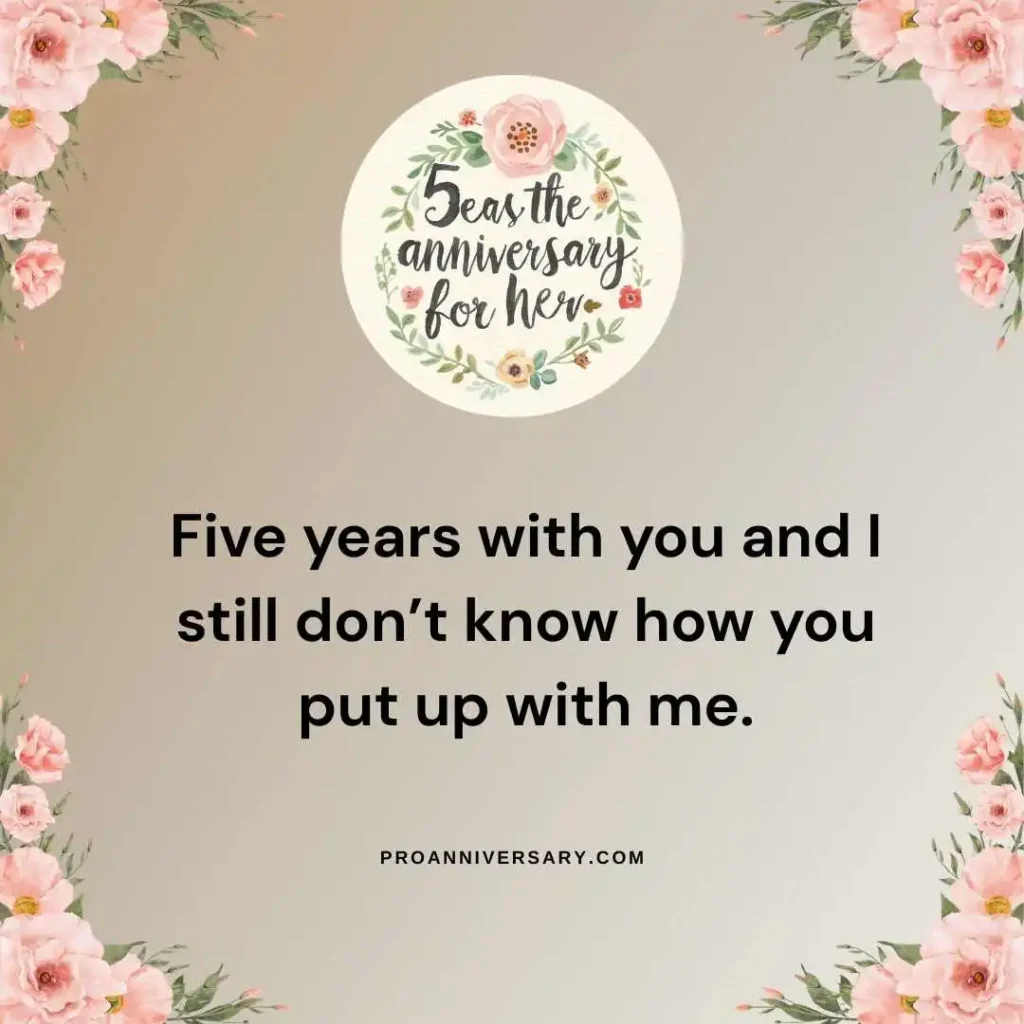 Funny 5 Year Anniversary Quotes 