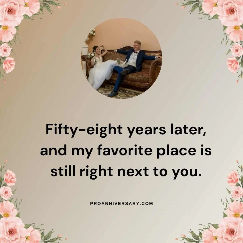 Romantic 58th Wedding Anniversary