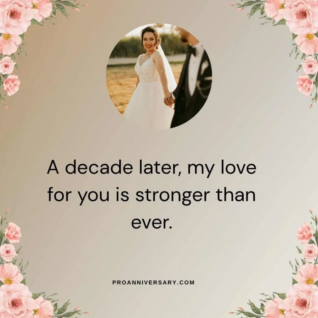 10 Year Anniversary Quotes to Wife