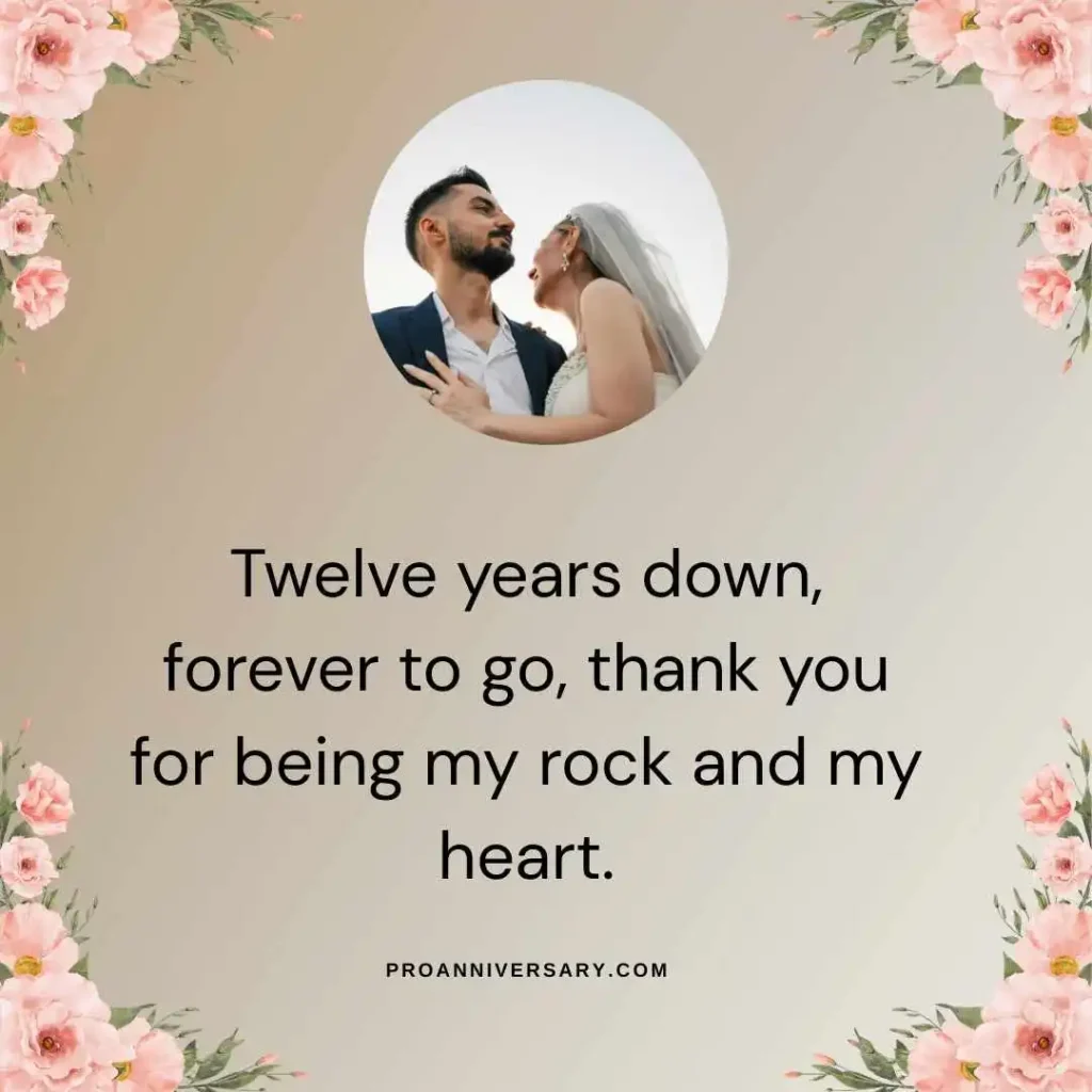 12 Years Marriage Anniversary Wishes to Husband