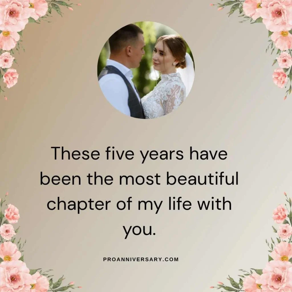 5th Year Anniversary Wishes for Wife