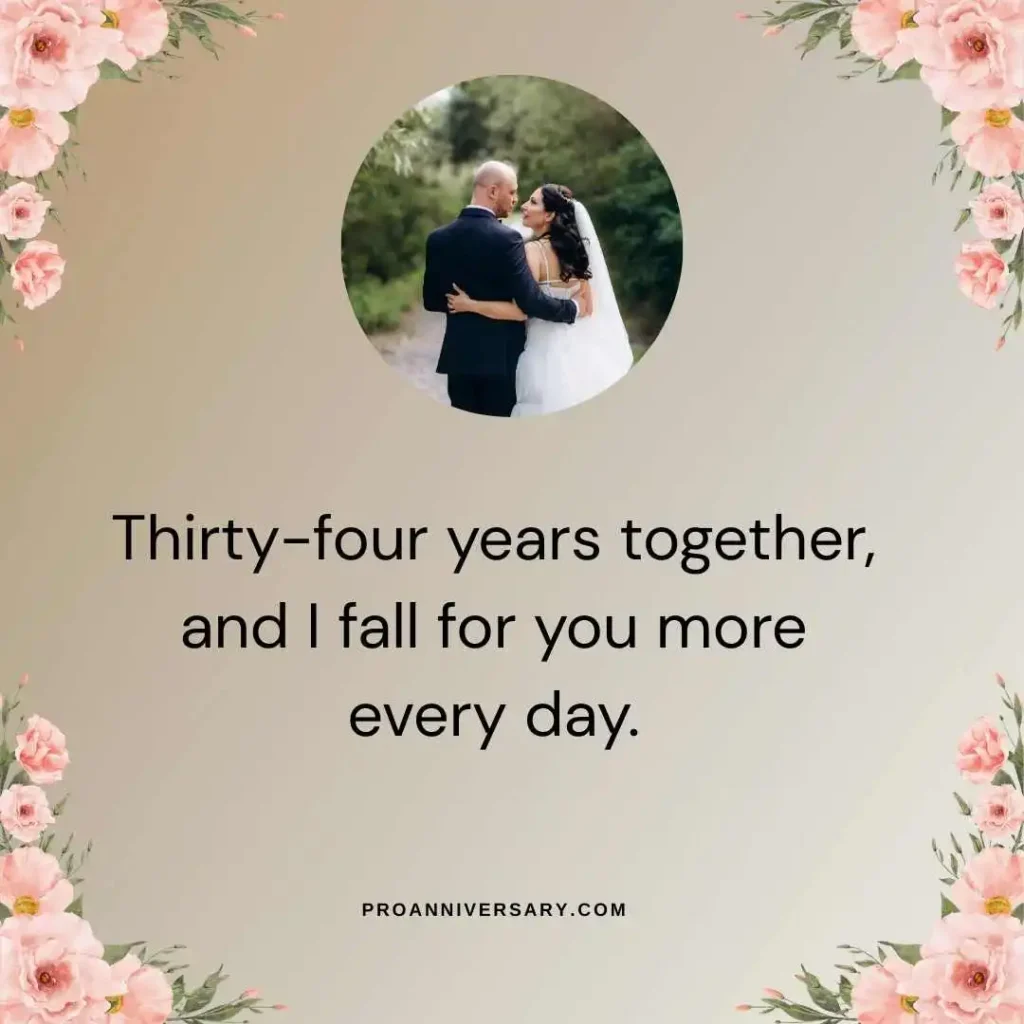 Romantic 34th Wedding Anniversary Quotes